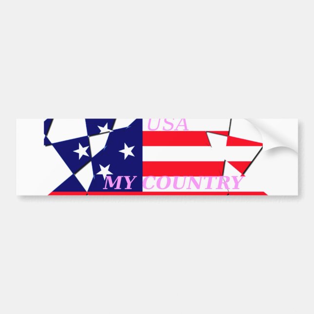 Pegatina Para Coche Bandera de los Estados Unidos de América (Frente)