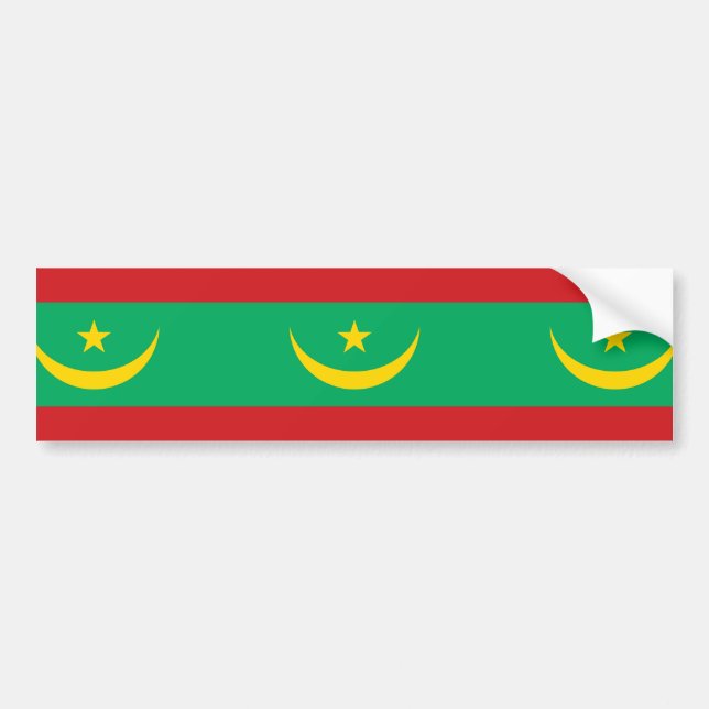 Pegatina Para Coche Bandera de Mauritania (Frente)