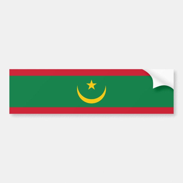 Pegatina Para Coche Bandera de Mauritania (Frente)