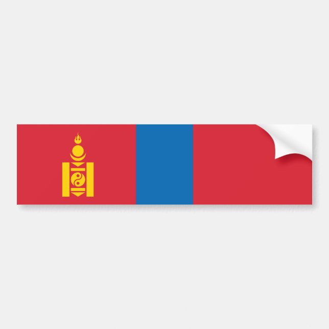 Pegatina Para Coche Bandera de Mongolia (Frente)