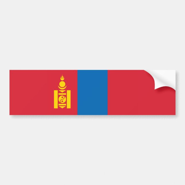 Pegatina Para Coche Bandera de Mongolia (Frente)