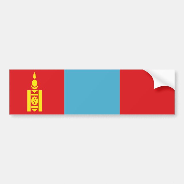 Pegatina Para Coche Bandera de Mongolia (Frente)