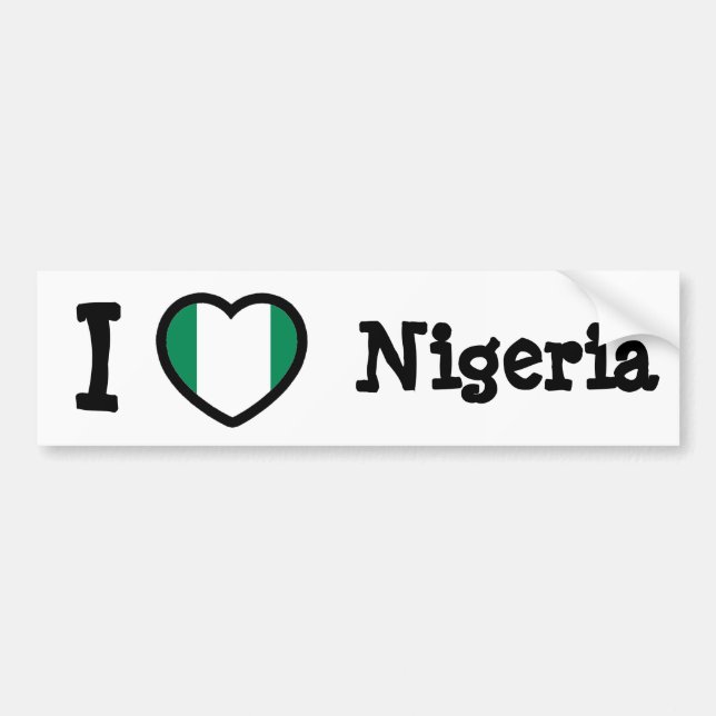 Pegatina Para Coche Bandera de Nigeria (Frente)