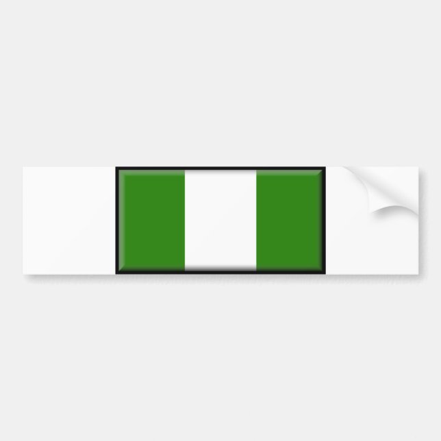 Pegatina Para Coche Bandera de Nigeria (Frente)