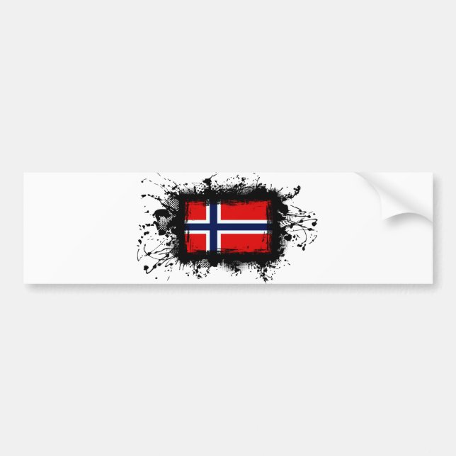 Pegatina Para Coche Bandera de Noruega (Frente)