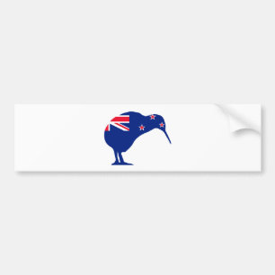 Pegatina Para Coche Bandera de Nueva Zelanda con la silueta del kiwi