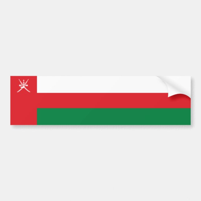 Pegatina Para Coche Bandera de Omán (Frente)
