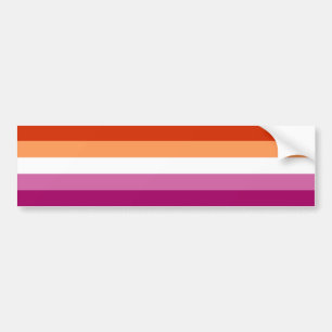 Pegatina Para Coche Bandera de Orgullo Lesbiano (5 Franjas)