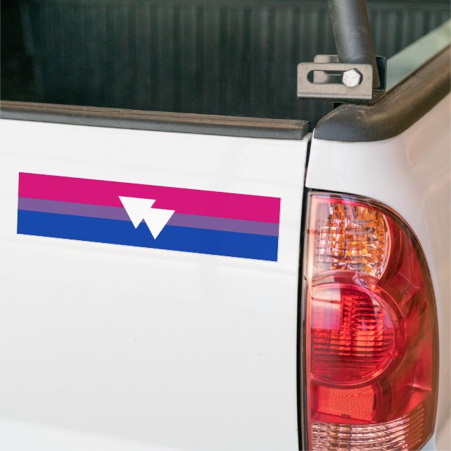 Pegatina Para Coche Bandera de Orgullo y Símbolo Bisexual - (En Camión)