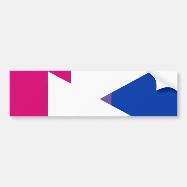 Pegatina Para Coche Bandera de Orgullo y Símbolo Bisexual - (Frente)