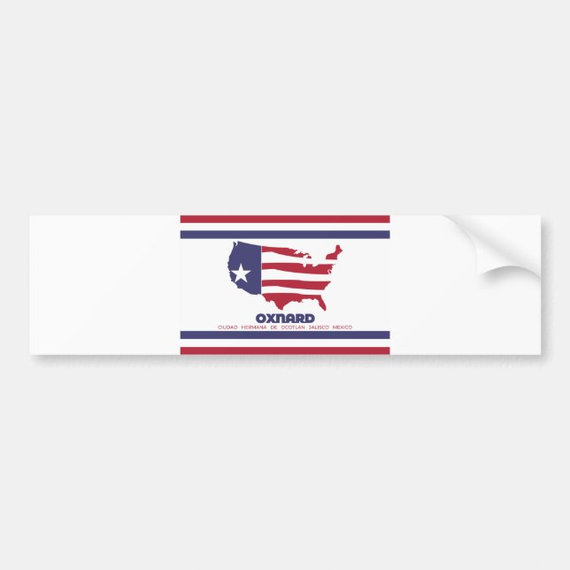 Pegatina Para Coche Bandera de Oxnard (California) (Frente)
