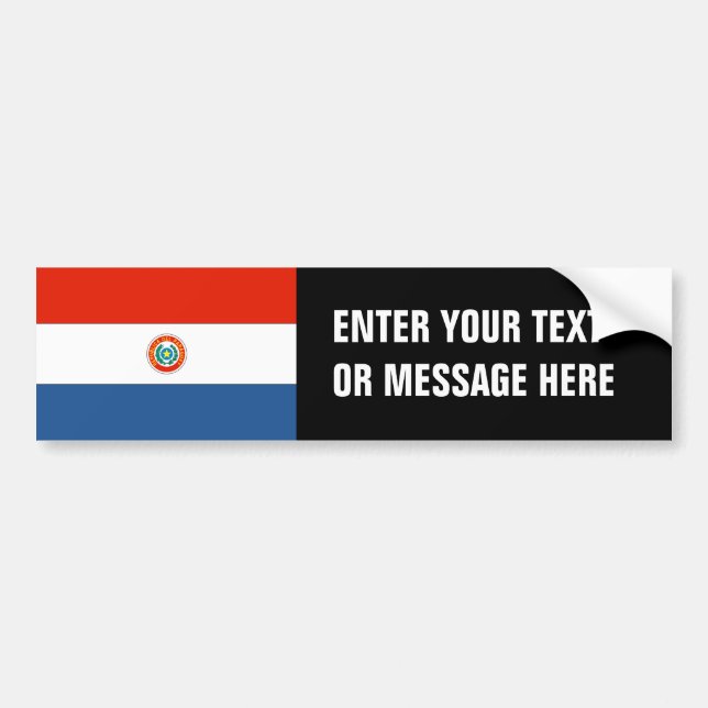 Pegatina Para Coche Bandera de Paraguay (Frente)