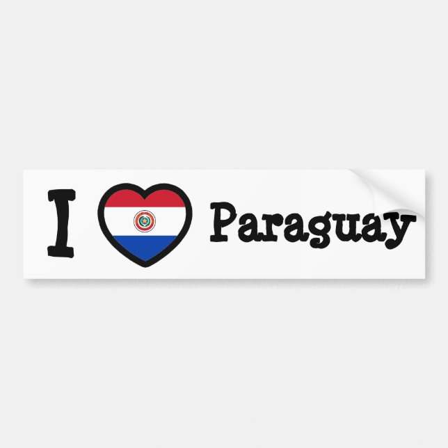 Pegatina Para Coche Bandera de Paraguay (Frente)