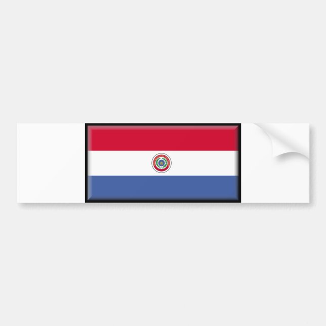 Pegatina Para Coche Bandera de Paraguay (Frente)