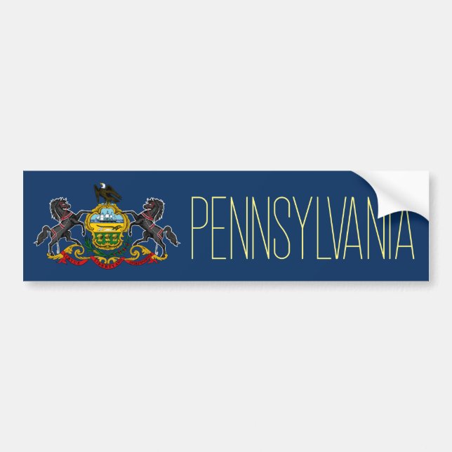 Pegatina Para Coche Bandera de Pennsylvania (Frente)