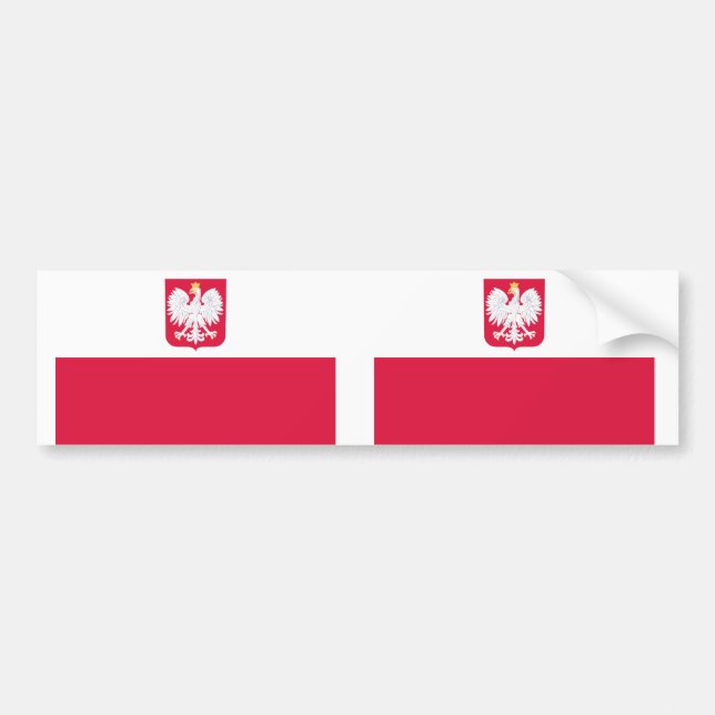 Pegatina Para Coche Bandera de Polonia (Frente)