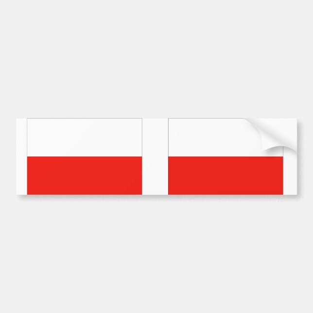 Pegatina Para Coche Bandera de Polonia (Frente)