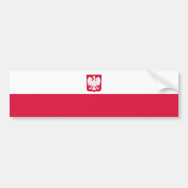 Pegatina Para Coche Bandera de Polonia (Frente)