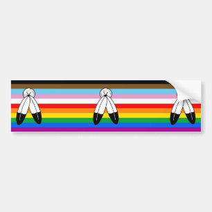 Pegatina Para Coche Bandera de Progreso de Orgullo LGBTQ+ Two-Spirit