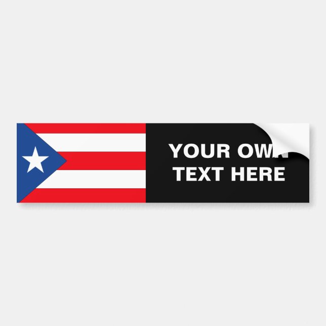 Pegatina Para Coche Bandera de Puerto Rico (Frente)