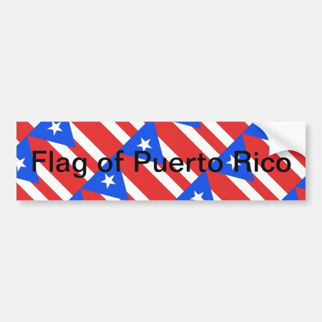 Pegatina Para Coche Bandera de Puerto Rico (Frente)