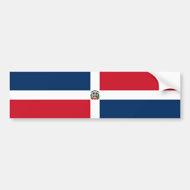 Pegatina Para Coche Bandera de República Dominicana (Frente)