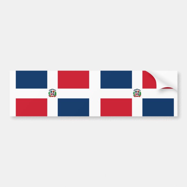 Pegatina Para Coche Bandera de República Dominicana (Frente)
