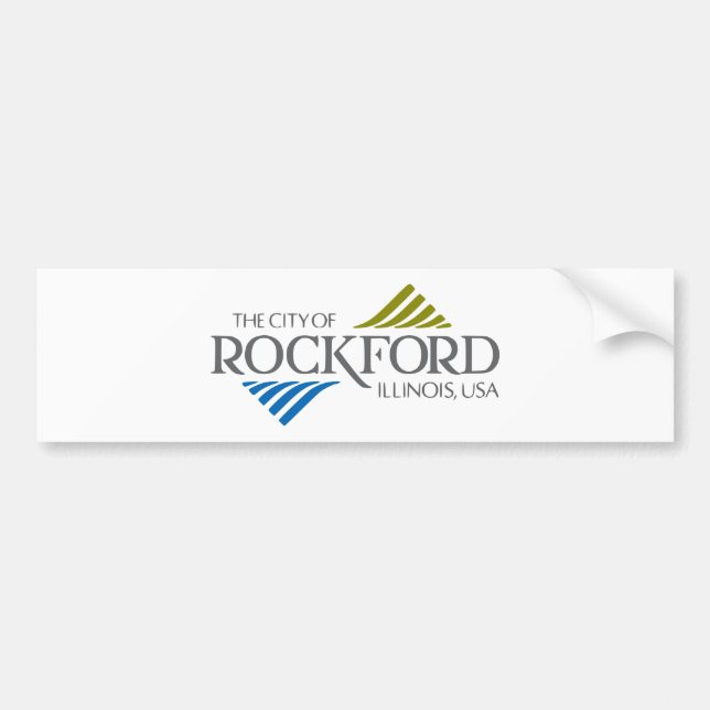 Pegatina Para Coche Bandera de Rockford (Illinois) (Frente)