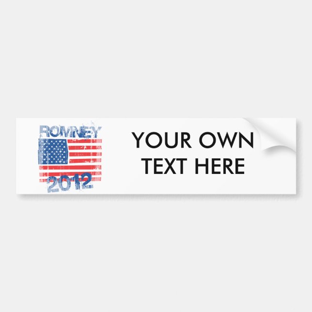 PEGATINA PARA COCHE BANDERA DE ROMNEY 2012 (Frente)