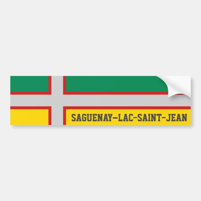 Pegatina Para Coche Bandera de Saguenay-Lac-Saint-Jean (QUÉBEC) (Frente)