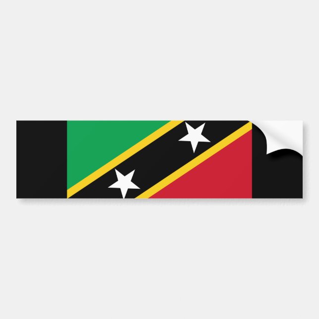 Pegatina Para Coche Bandera de Saint Kitts y Nevis (Caribe) (Frente)