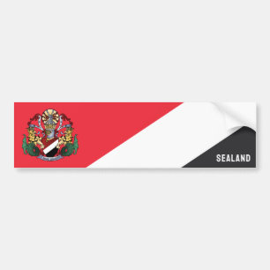 Pegatina Para Coche Bandera de Sealand, con el escudo de armas superpu