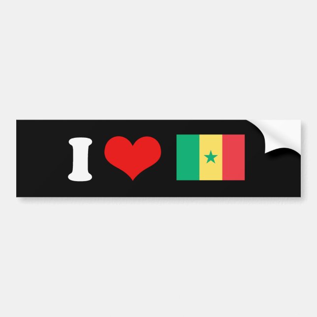 Pegatina Para Coche Bandera de Senegal (Frente)