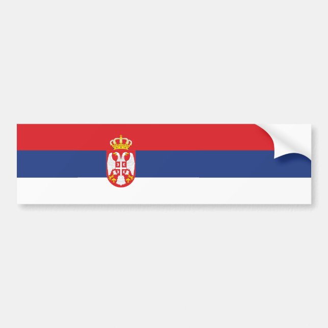 Pegatina Para Coche Bandera de Serbia (Frente)