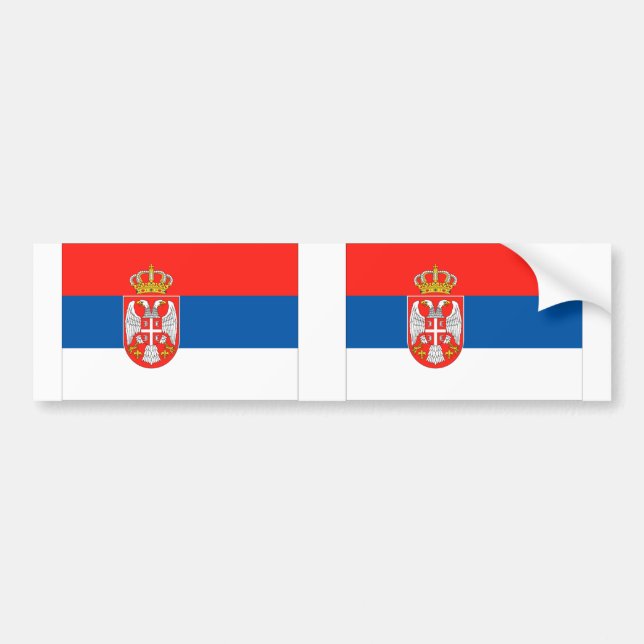 Pegatina Para Coche Bandera de Serbia (Frente)