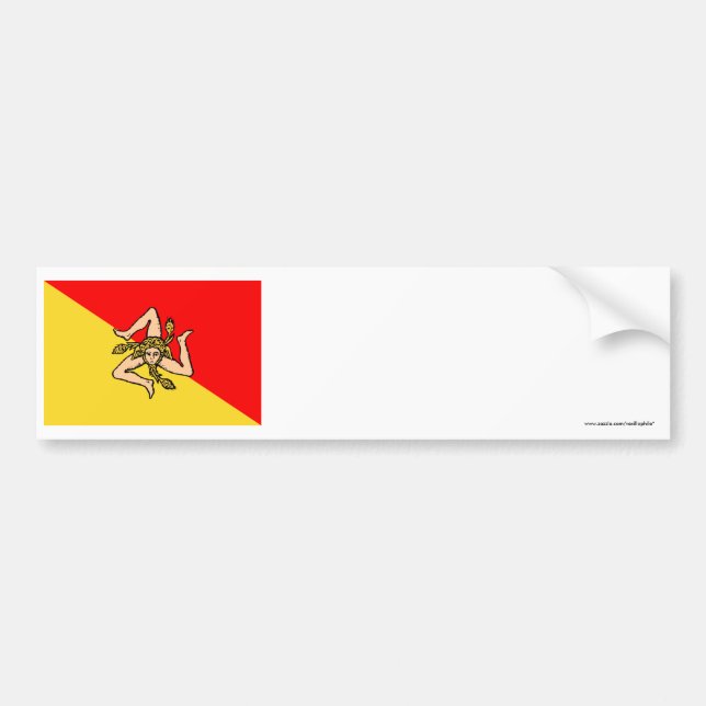 Pegatina Para Coche Bandera de Sicilia (Frente)