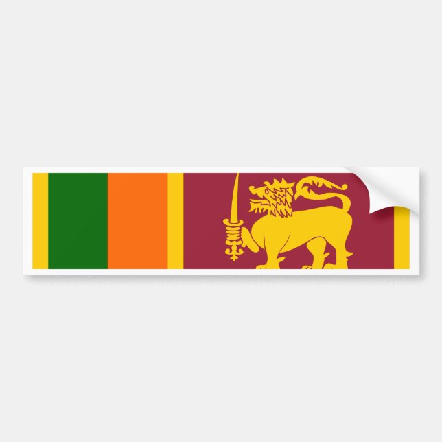 Pegatina Para Coche Bandera de Sri Lanka (Frente)