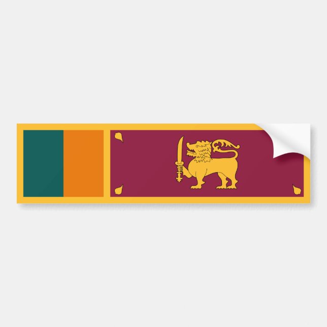 Pegatina Para Coche Bandera de Sri Lanka (Frente)