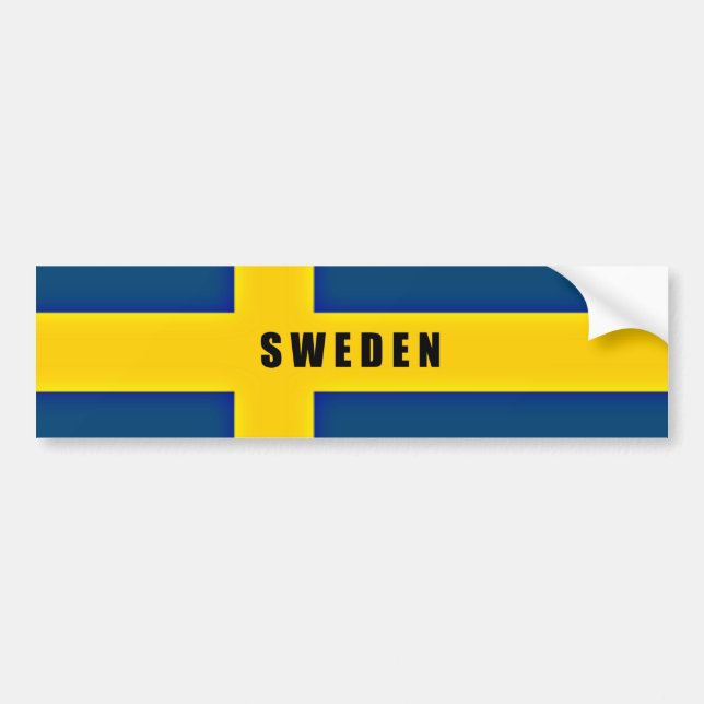 Pegatina Para Coche Bandera de Suecia Bumper Sticker (Frente)
