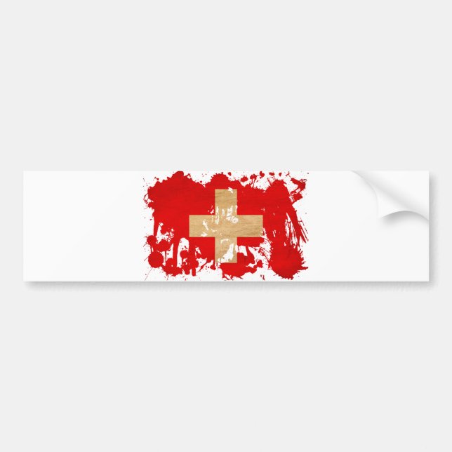Pegatina Para Coche Bandera de Suiza (Frente)