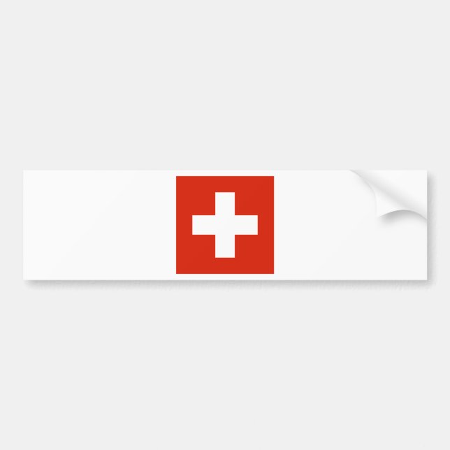 Pegatina Para Coche Bandera de Suiza (Frente)