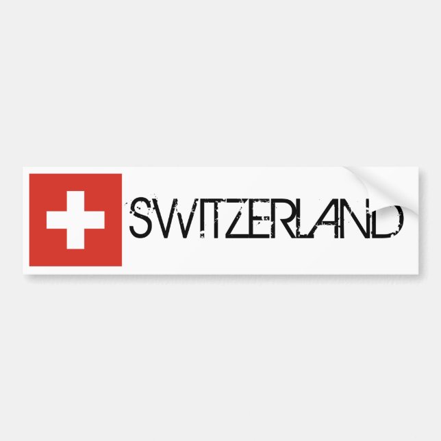 Pegatina Para Coche Bandera de Suiza (Frente)