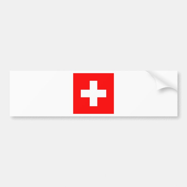 Pegatina Para Coche Bandera de Suiza (Frente)
