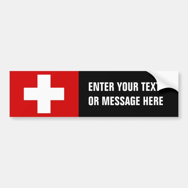 Pegatina Para Coche Bandera de Suiza (Frente)