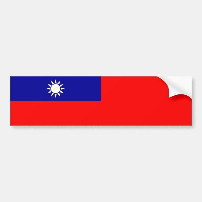 Pegatina Para Coche Bandera de Taiwán (Frente)