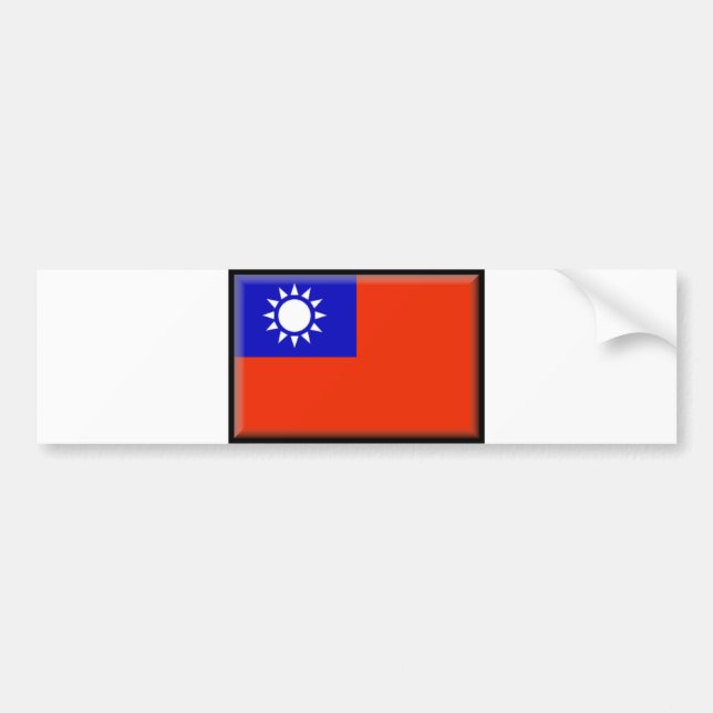 Pegatina Para Coche Bandera de Taiwán (Frente)