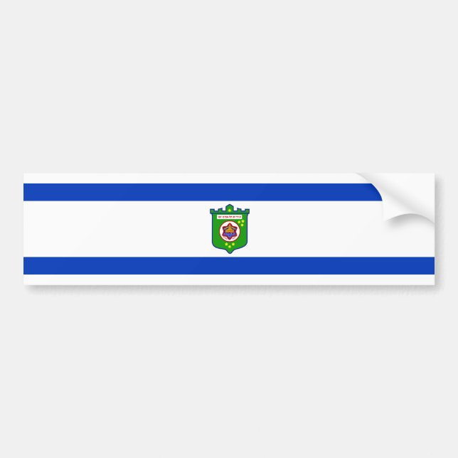 Pegatina Para Coche Bandera de Tel Aviv (Israel) (Frente)