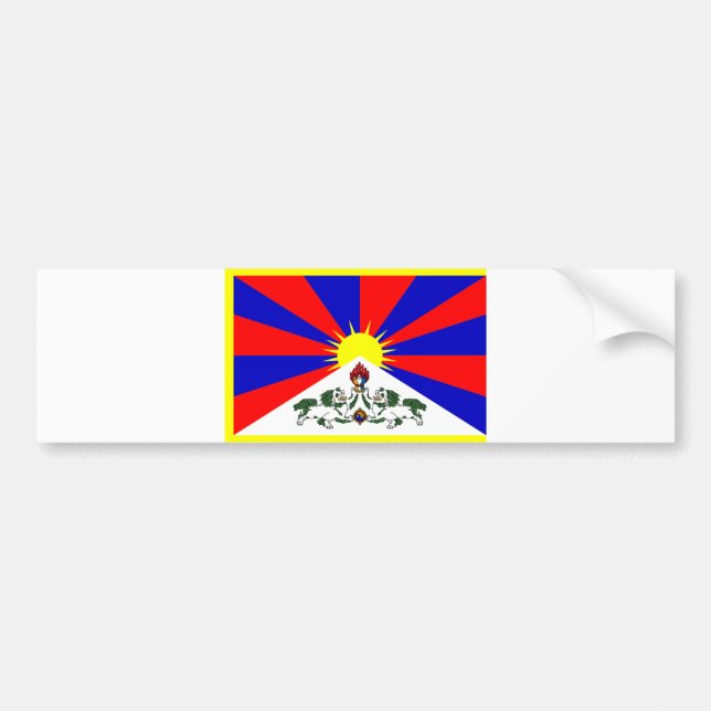 Pegatina Para Coche Bandera de Tíbet (Frente)