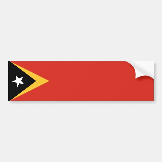 Pegatina Para Coche Bandera de Timor Oriental (Frente)