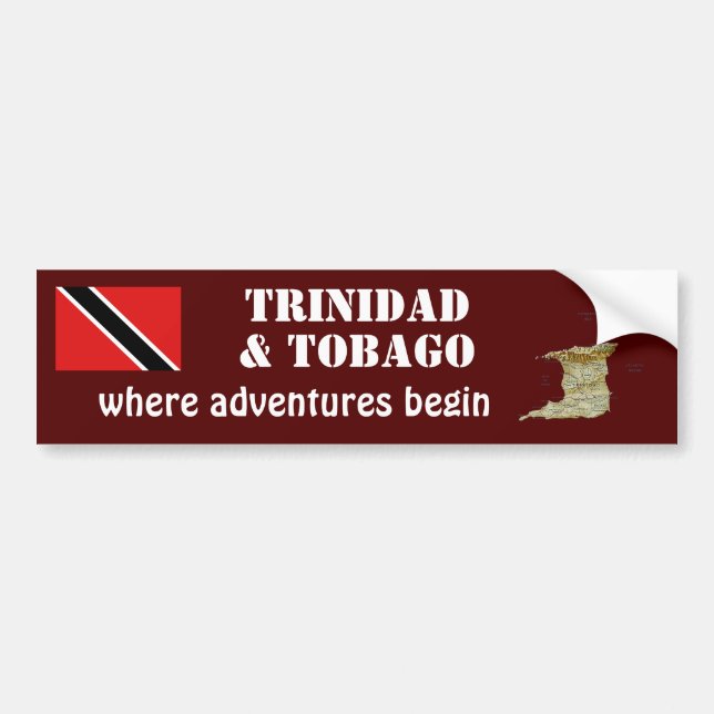 Pegatina Para Coche Bandera de Trinidad y de Trinidad y Tobago + (Frente)